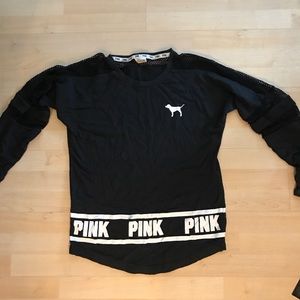 PINK Longsleeve Mesh Top